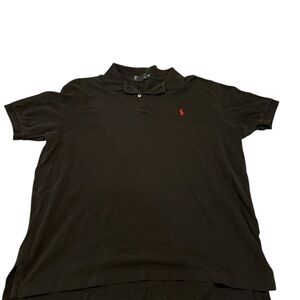 Ralph Lauren Black Polo with Red Pony Embroidery